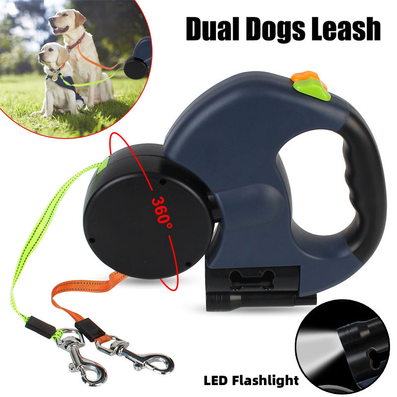 Retractable dual untangle Dog Leash For Small Dogs